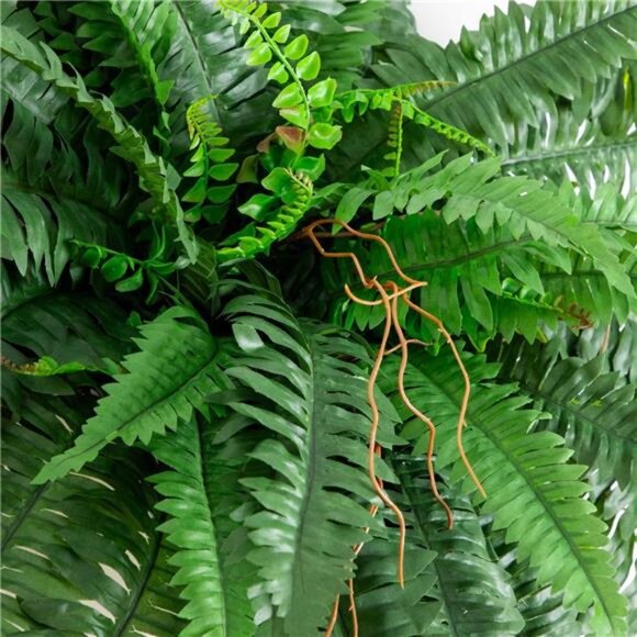 40IN Artificial Boston Fern Large Hanging Plant, Set of 2 Artificial Ferns - Picture 2 of 5